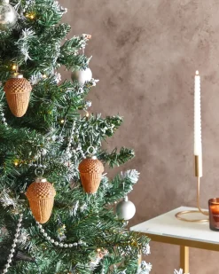 Best Beliani Set di 6 palline decorative AMBRE Vetro Oro Argento Oro