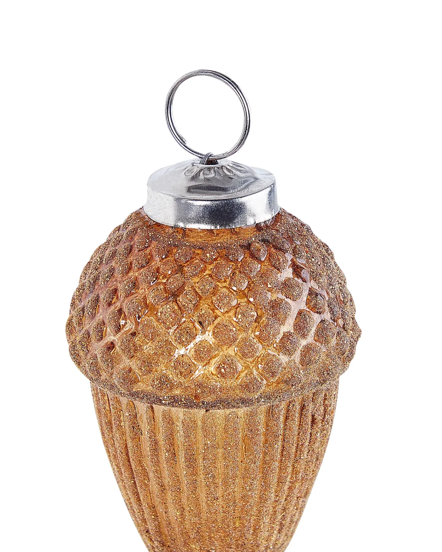 Best Beliani Set di 6 palline decorative AMBRE Vetro Oro Argento Oro