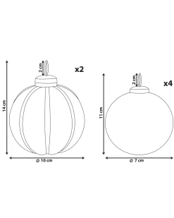 Online Beliani Set di 6 palline decorative ARGENTIN Vetro Argento