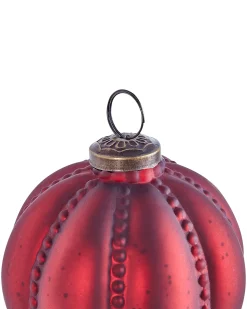 Beliani Set di 6 palline decorative ARGENTIN Vetro Rosso