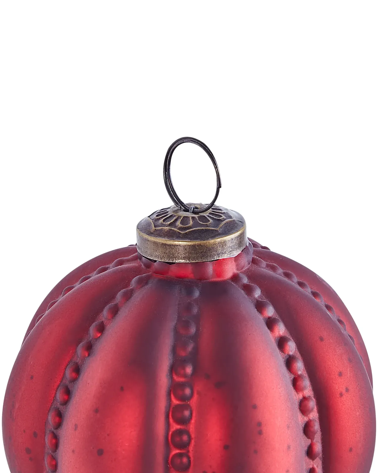 Beliani Set di 6 palline decorative ARGENTIN Vetro Rosso