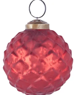 Beliani Set di 6 palline decorative ARGENTIN Vetro Rosso