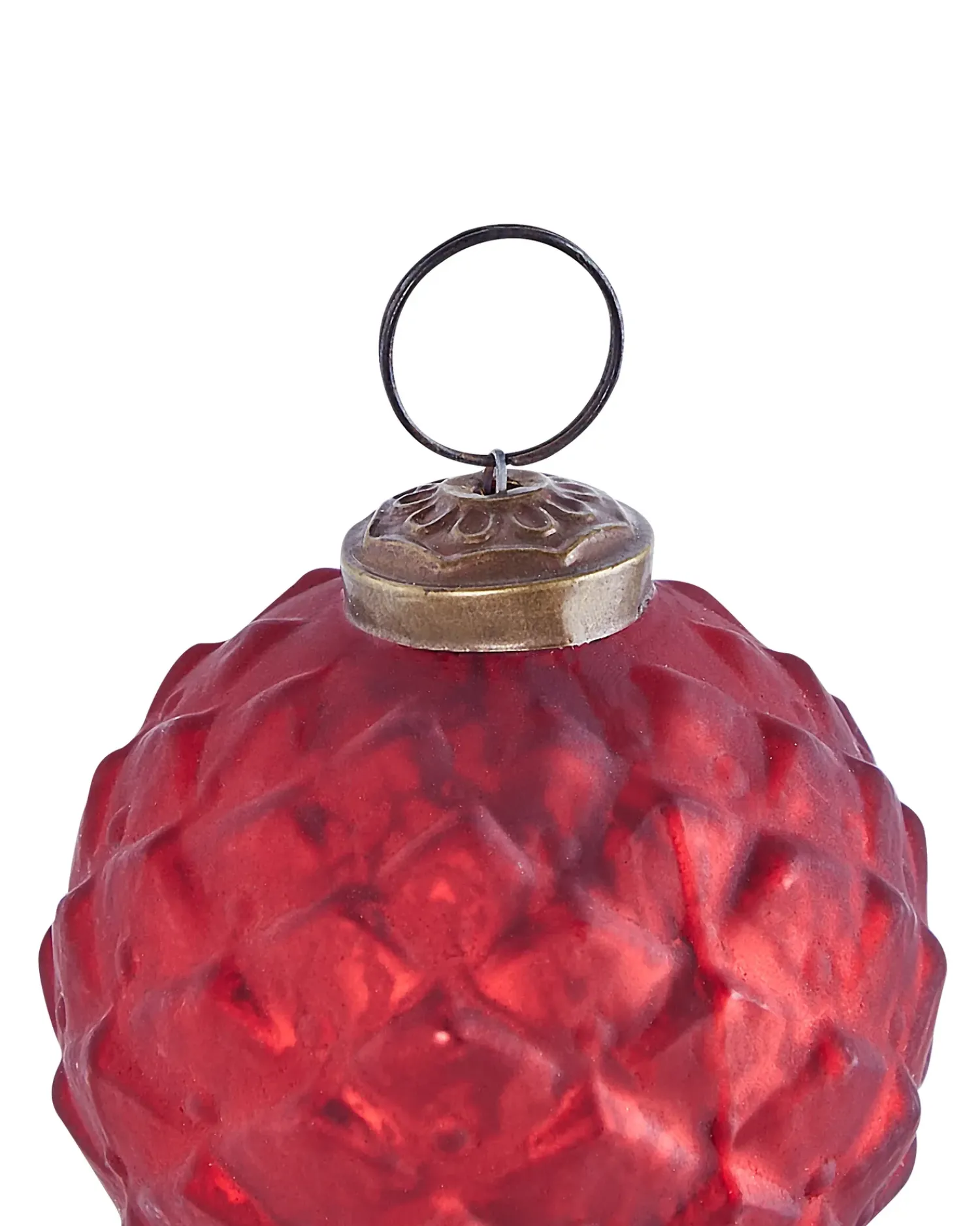Beliani Set di 6 palline decorative ARGENTIN Vetro Rosso
