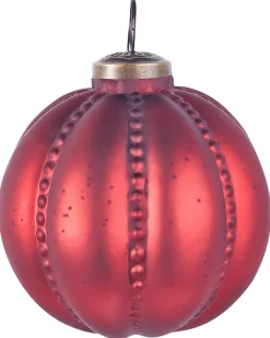 Beliani Set di 6 palline decorative ARGENTIN Vetro Rosso