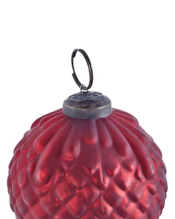 Beliani Set di 6 palline decorative ARGENTIN Vetro Rosso