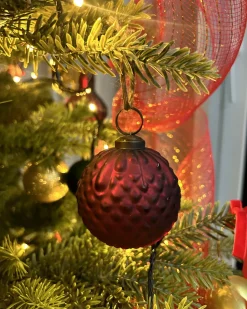 Beliani Set di 6 palline decorative ARGENTIN Vetro Rosso