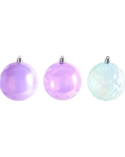 Best Beliani Set di 24 palline decorative ASNEN Viola Viola Argento