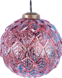Clearance Beliani Set di 6 palline decorative ASTRAL Vetro Rosa Blu Rosa
