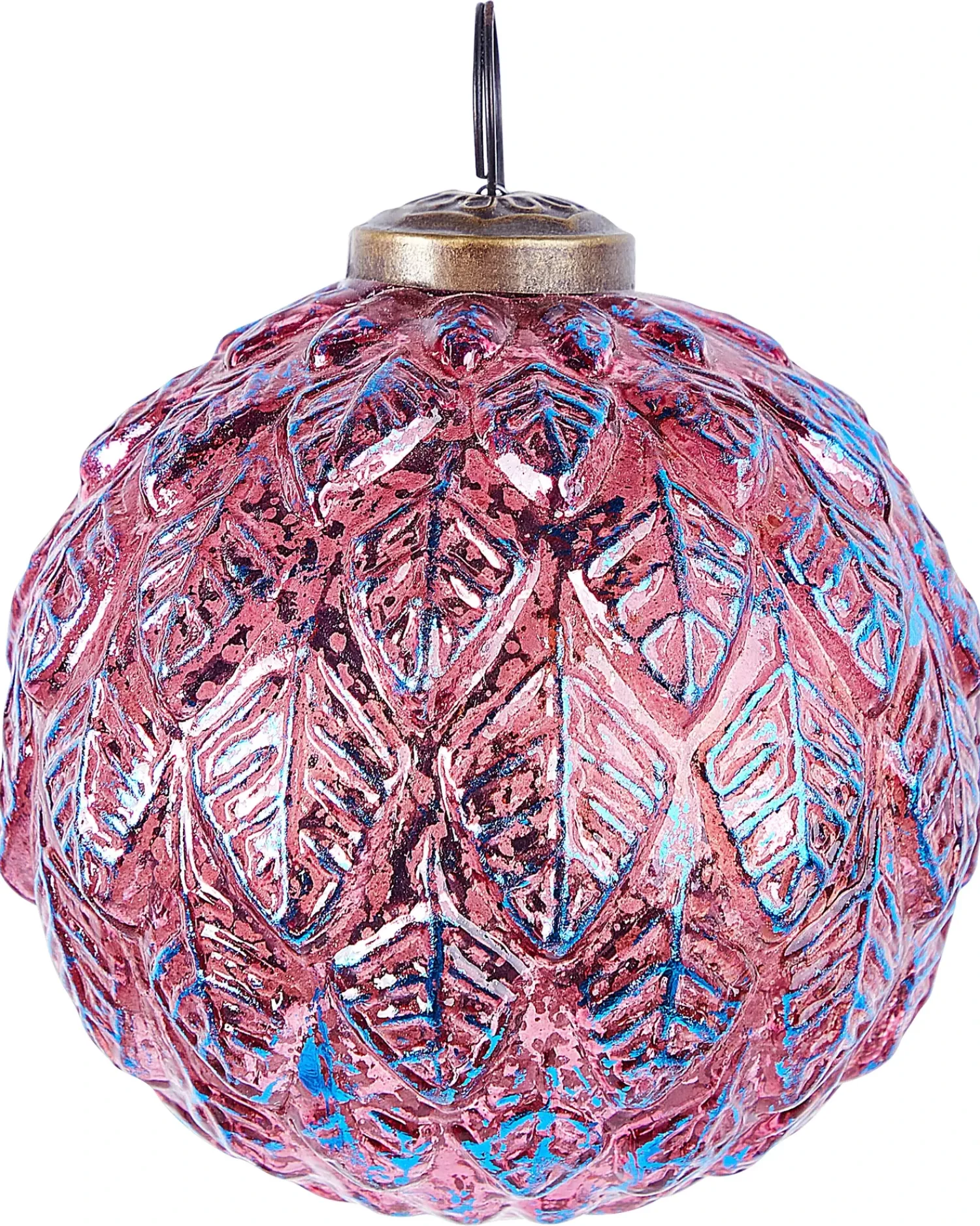 Clearance Beliani Set di 6 palline decorative ASTRAL Vetro Rosa Blu Rosa