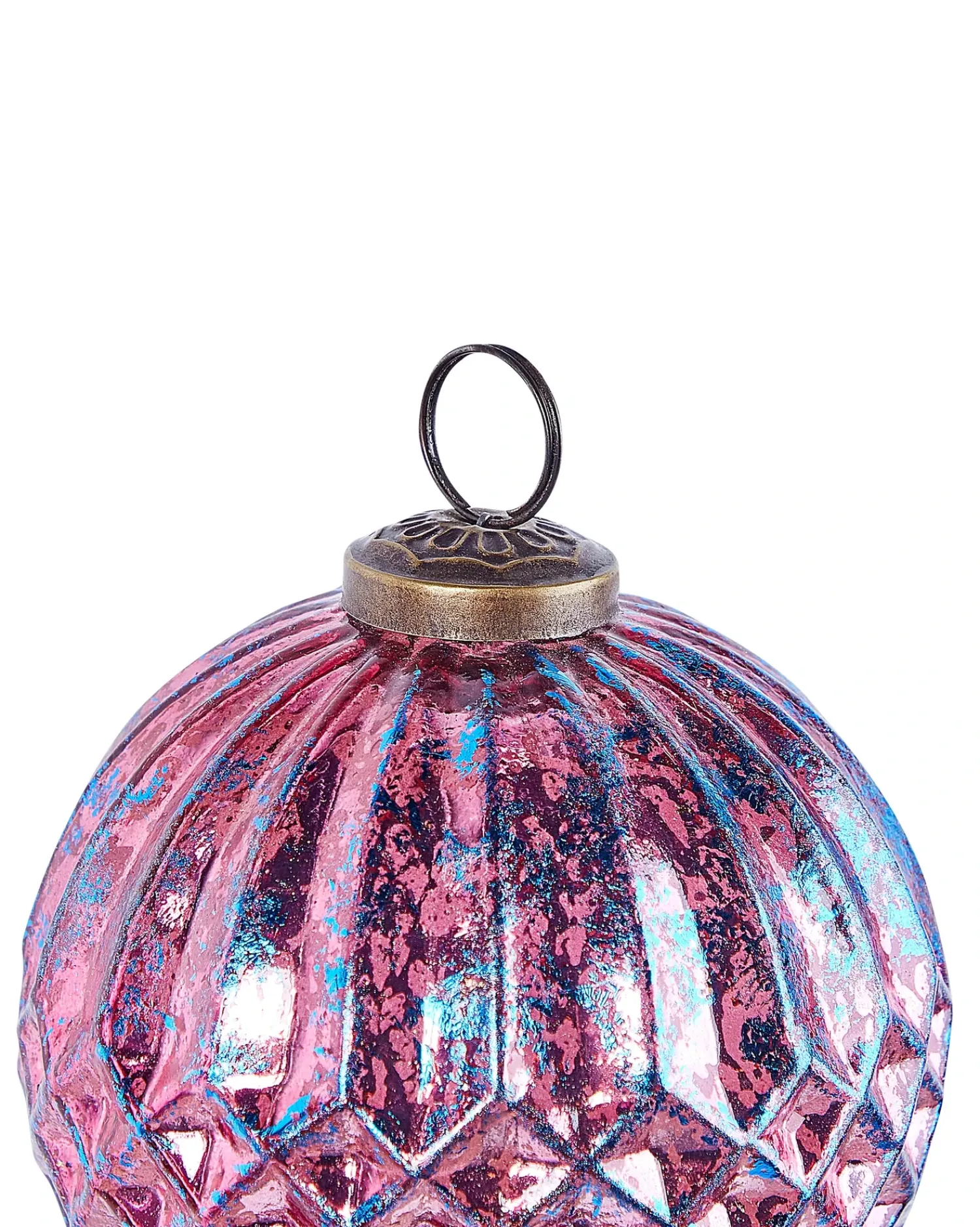 Clearance Beliani Set di 6 palline decorative ASTRAL Vetro Rosa Blu Rosa