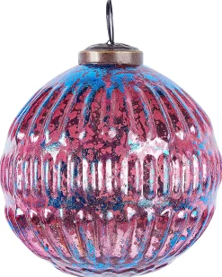 Clearance Beliani Set di 6 palline decorative ASTRAL Vetro Rosa Blu Rosa