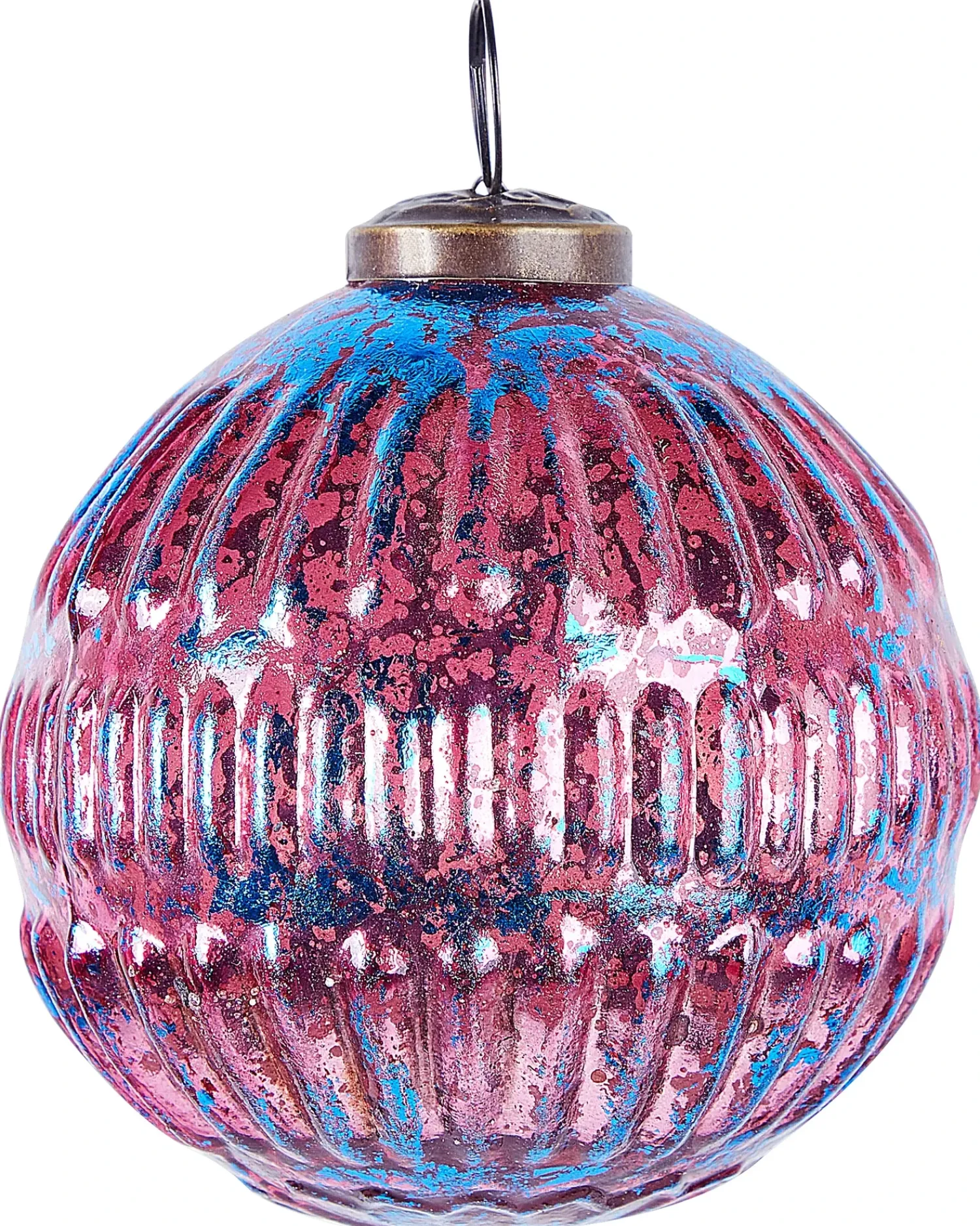 Clearance Beliani Set di 6 palline decorative ASTRAL Vetro Rosa Blu Rosa