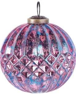 Clearance Beliani Set di 6 palline decorative ASTRAL Vetro Rosa Blu Rosa