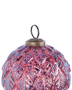 Clearance Beliani Set di 6 palline decorative ASTRAL Vetro Rosa Blu Rosa