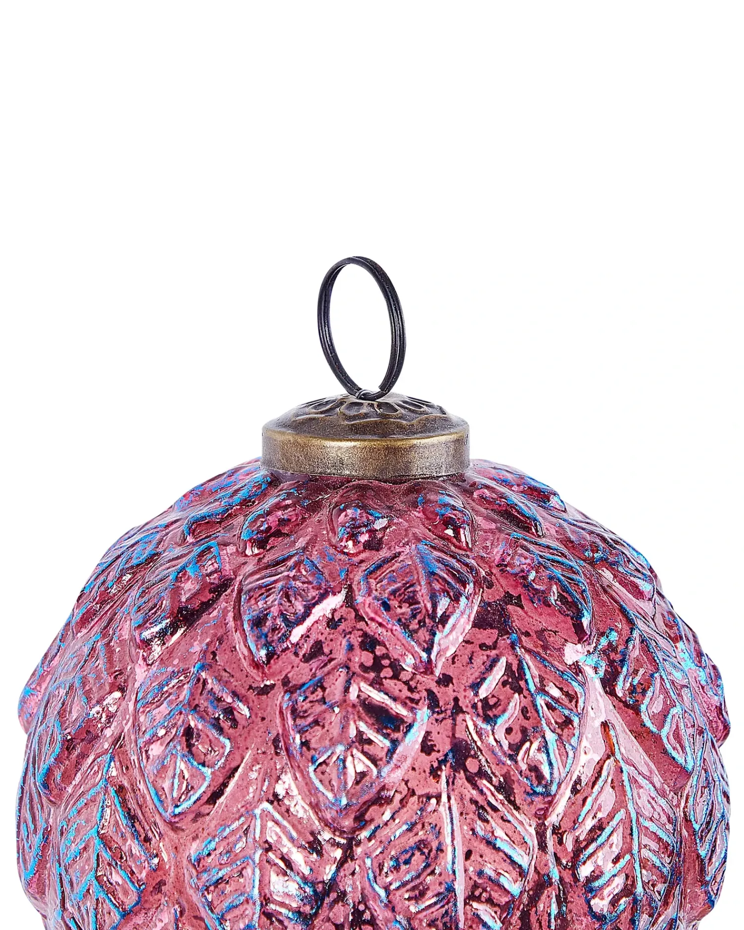 Clearance Beliani Set di 6 palline decorative ASTRAL Vetro Rosa Blu Rosa