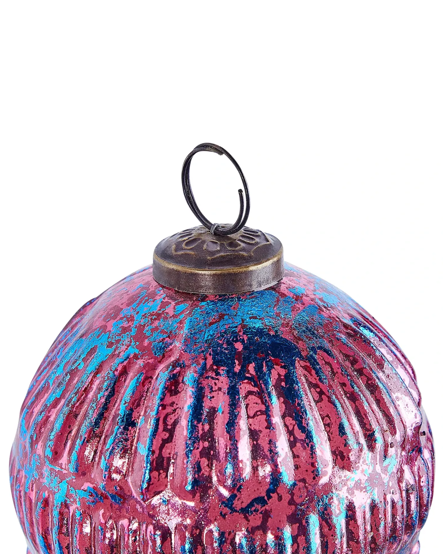 Clearance Beliani Set di 6 palline decorative ASTRAL Vetro Rosa Blu Rosa