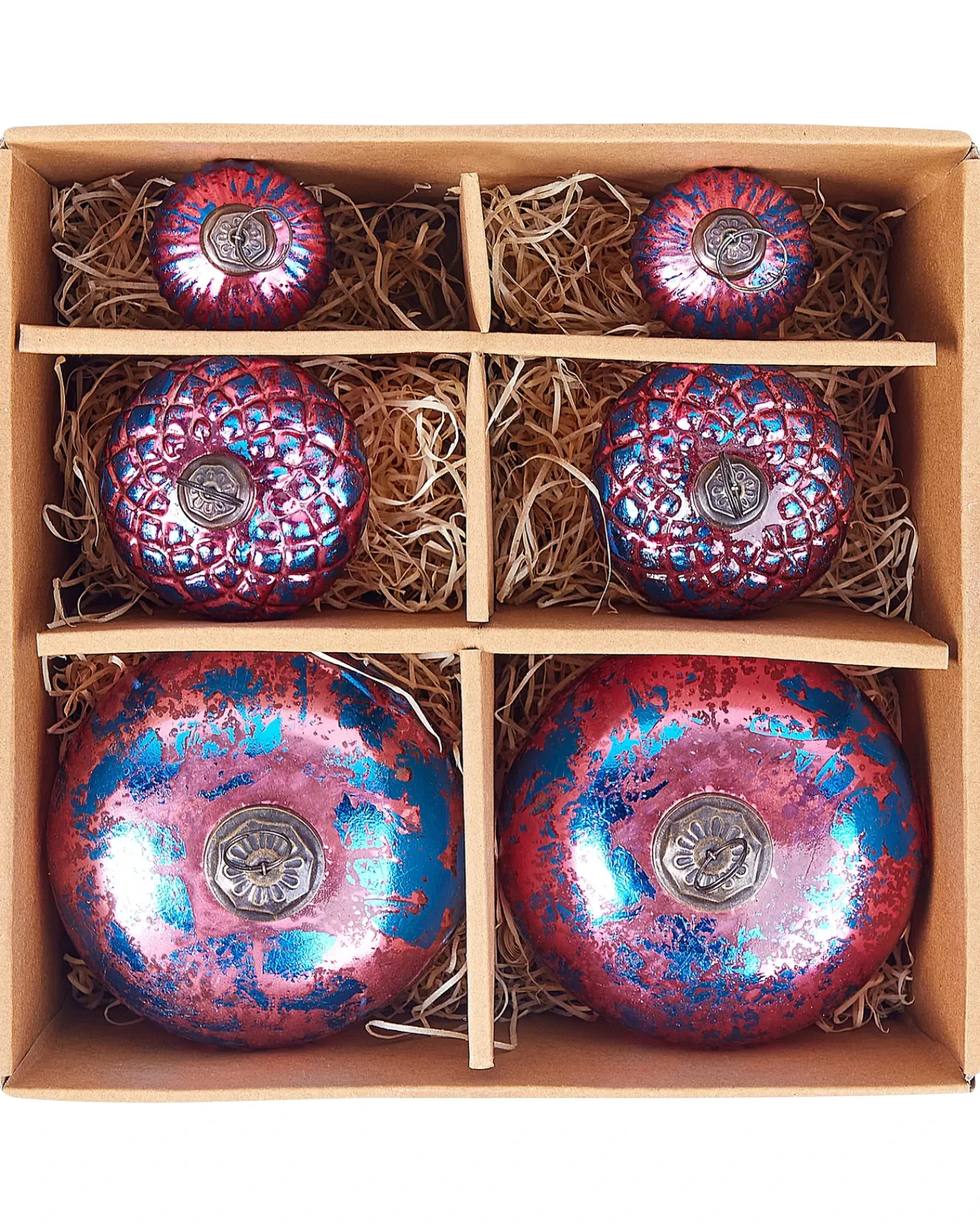 Online Beliani Set di 6 palline decorative ASTRALE Vetro Rosa Blu Rosa