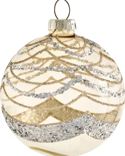 Beliani Set di 35 palline decorative BLING Vetro Oro Oro Argento Trasparente