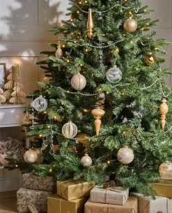 Beliani Set di 35 palline decorative BLING Vetro Oro Oro Argento Trasparente