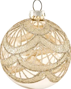 Beliani Set di 35 palline decorative BLING Vetro Oro Oro Argento Trasparente