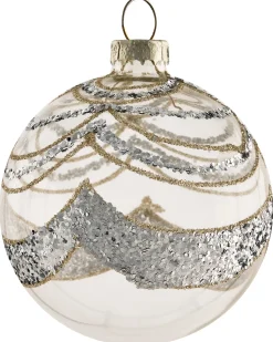 Beliani Set di 35 palline decorative BLING Vetro Oro Oro Argento Trasparente