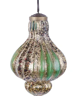 Sale Beliani Set di 8 palline decorative BRILLANT Vetro Verde Oro Verde