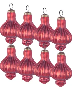 Hot Beliani Set di 8 palline decorative BRILLANT Vetro Rosso