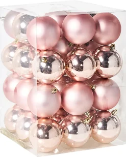 Discount Beliani Set di 36 palline decorative BYGDIN Rosa Rosa Oro