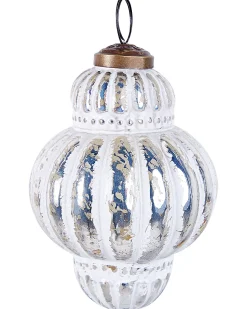 Hot Beliani Set di 6 palline decorative CREMEUX Vetro Argento Argento Bianco