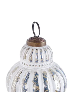Hot Beliani Set di 6 palline decorative CREMEUX Vetro Argento Argento Bianco