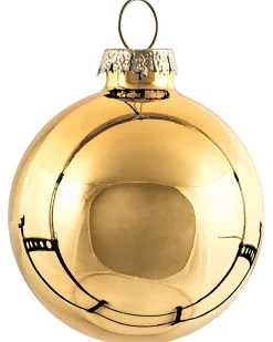 Clearance Beliani Set di 70 palline decorative FLICKER Vetro Oro Bianco Oro