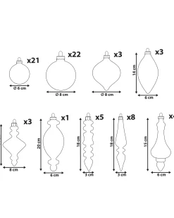 Clearance Beliani Set di 70 palline decorative FLICKER Vetro Oro Bianco Oro