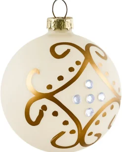 Clearance Beliani Set di 70 palline decorative FLICKER Vetro Oro Bianco Oro