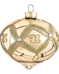 Clearance Beliani Set di 70 palline decorative FLICKER Vetro Oro Bianco Oro