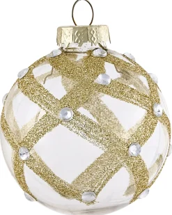 Clearance Beliani Set di 70 palline decorative FLICKER Vetro Oro Bianco Oro