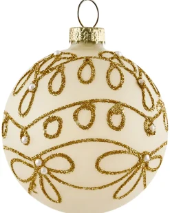 Clearance Beliani Set di 70 palline decorative FLICKER Vetro Oro Bianco Oro