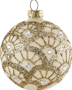 Clearance Beliani Set di 70 palline decorative FLICKER Vetro Oro Bianco Oro