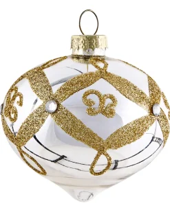Clearance Beliani Set di 70 palline decorative FLICKER Vetro Oro Bianco Oro