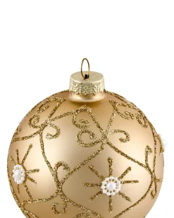 Clearance Beliani Set di 70 palline decorative FLICKER Vetro Oro Bianco Oro