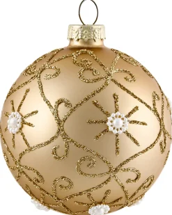 Clearance Beliani Set di 70 palline decorative FLICKER Vetro Oro Bianco Oro