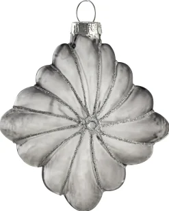 Hot Beliani Set di 35 palline decorative FROSTFALL Vetro Grigio Argento Bianco Grigio Nero