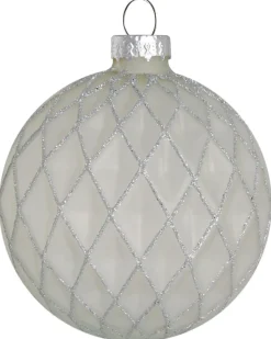 Hot Beliani Set di 35 palline decorative FROSTFALL Vetro Grigio Argento Bianco Grigio Nero