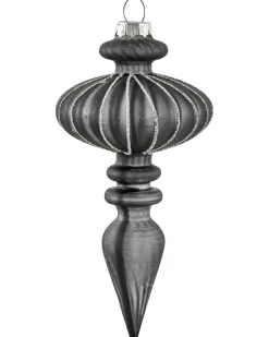 Hot Beliani Set di 35 palline decorative FROSTFALL Vetro Grigio Argento Bianco Grigio Nero