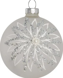 Hot Beliani Set di 35 palline decorative FROSTFALL Vetro Grigio Argento Bianco Grigio Nero