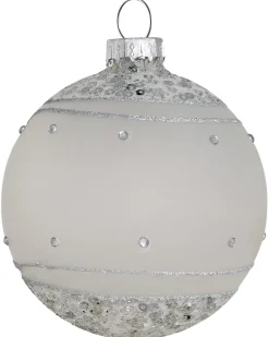 Hot Beliani Set di 35 palline decorative FROSTFALL Vetro Grigio Argento Bianco Grigio Nero