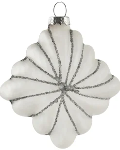 Hot Beliani Set di 35 palline decorative FROSTFALL Vetro Grigio Argento Bianco Grigio Nero