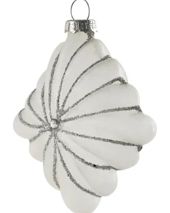 Hot Beliani Set di 35 palline decorative FROSTFALL Vetro Grigio Argento Bianco Grigio Nero