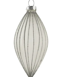 Hot Beliani Set di 35 palline decorative FROSTFALL Vetro Grigio Argento Bianco Grigio Nero