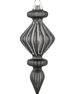 Hot Beliani Set di 35 palline decorative FROSTFALL Vetro Grigio Argento Bianco Grigio Nero
