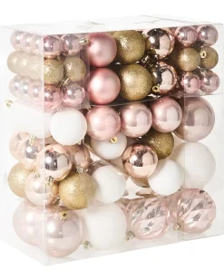 Best Beliani Set di 114 palline decorative GJENDE Rosa Rosa Oro